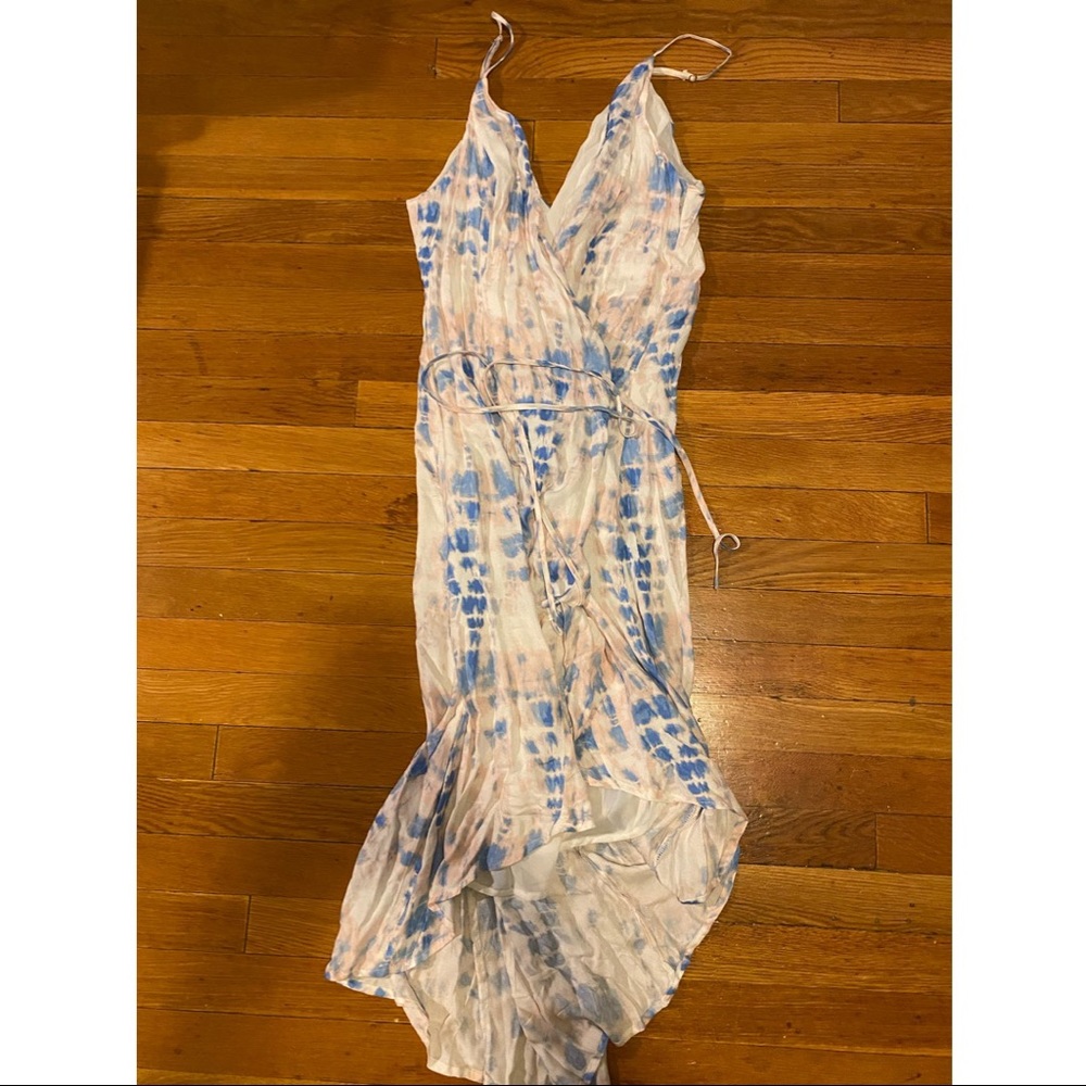 Forever 21 Tie dyed blue pink white wrap dress L